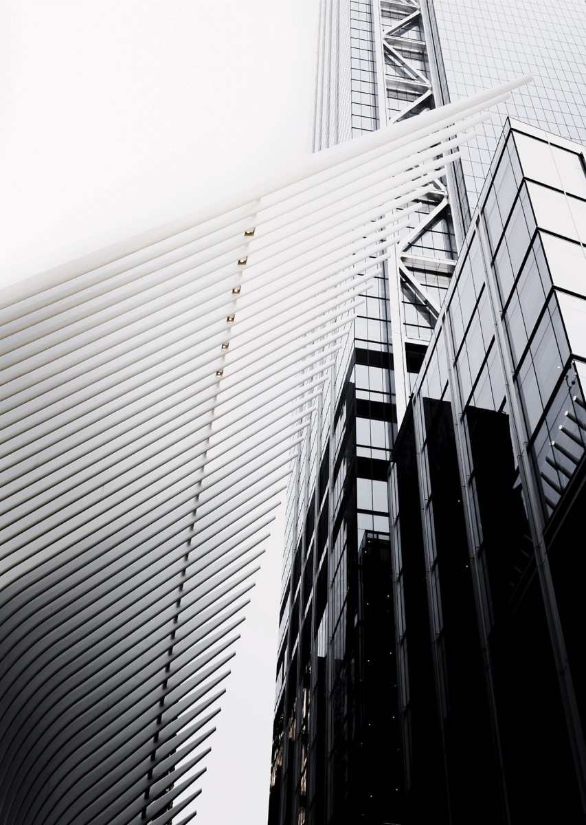 Industriel - Gratte ciel en noir et blanc