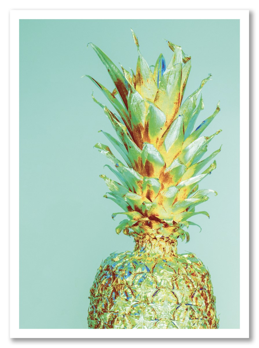 Ananas - Rétro Or et Bleu