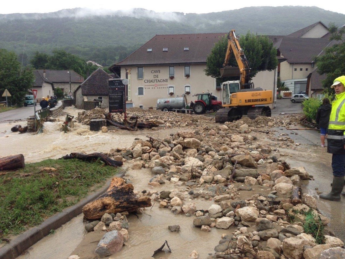 Crue torrentielle du Saumont à Ruffieux - Juillet 2013