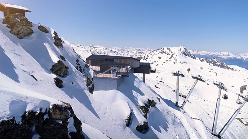 Terrasse panoramique alpes les arcs savoie aiguille rouge ski paradiski