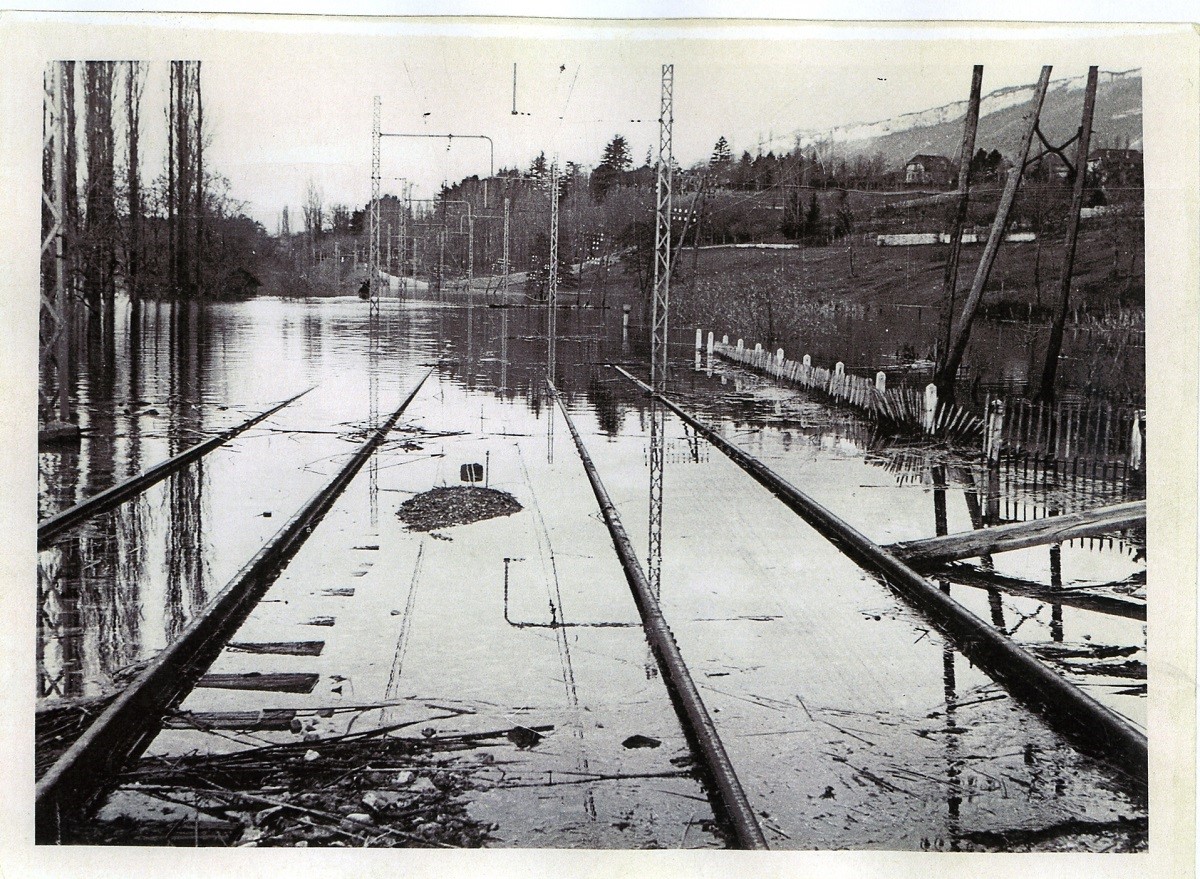 Inondation du lac du Bourget - Aix-les-Bains - Novembre 1944