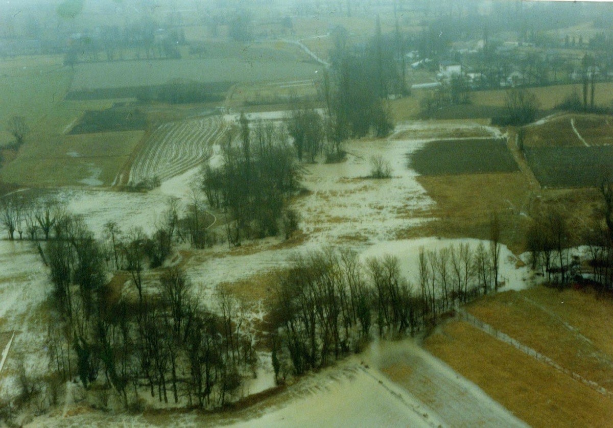 Inondation de plaine - Albanne - Février 1990