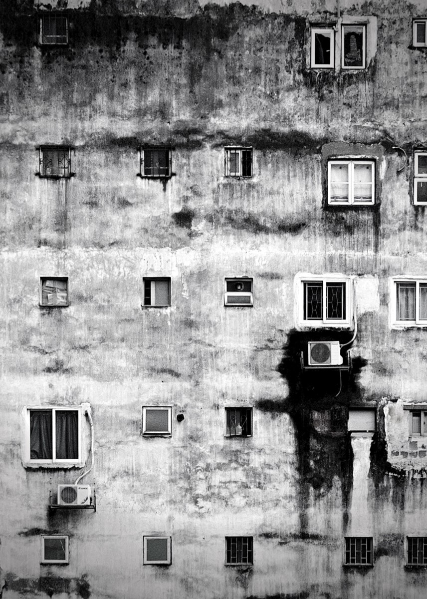 Villes - Mur Dégradé Noir et Blanc 