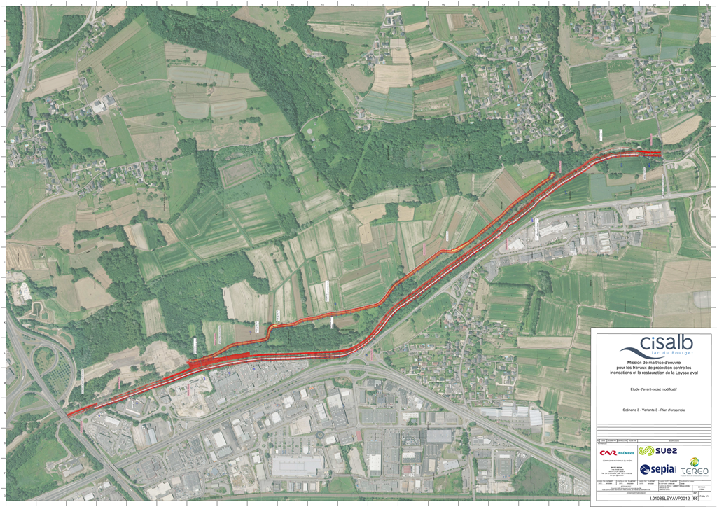 Localisation du secteur aval au pont de l'A41