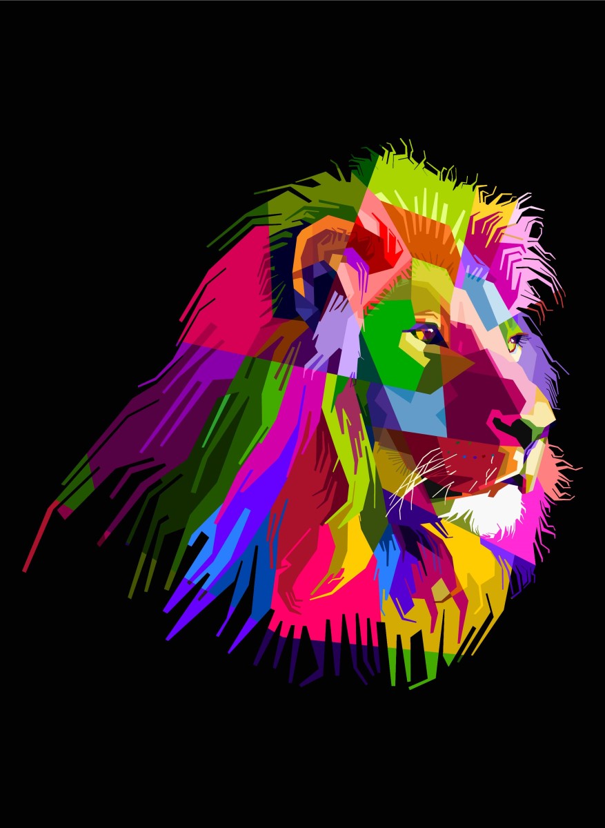 Street Art - Lion Black Color